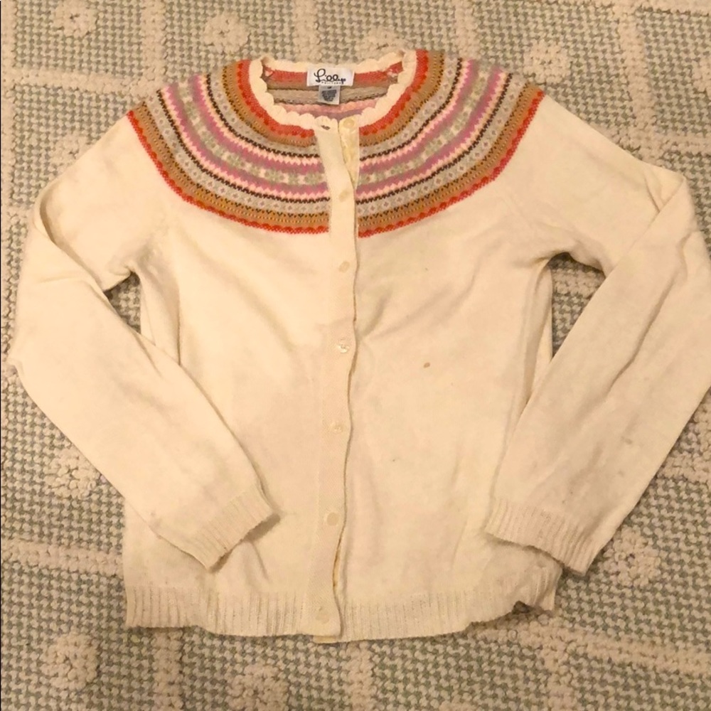 Lilly Pulitzer off white cashmere sweater